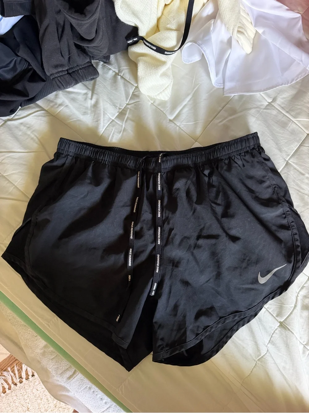 Nike Black Athletic Running Shorts with Reflective Swoosh